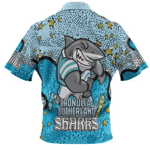 Cronulla-Sutherland Sharks Custom Polo Shirt - Team With Dot And Star Patterns For Tough Fan Polo Shirt Cronulla-Sutherland Sharks Custom Polo Shirt - Team With Dot And Star Patterns For Tough Fan Polo Shirt