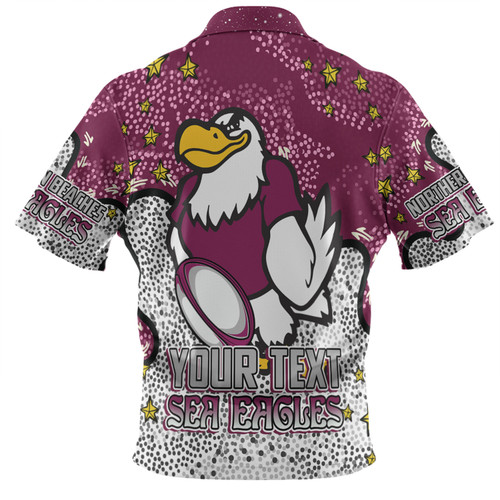 Manly Warringah Sea Eagles Polo Shirt - Team With Dot And Star Patterns For Tough Fan Polo Shirt Manly Warringah Sea Eagles Polo Shirt - Team With Dot And Star Patterns For Tough Fan Polo Shirt