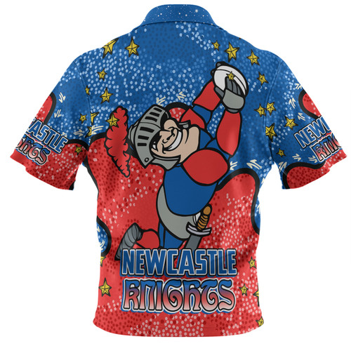 Newcastle Knights Custom Polo Shirt - Team With Dot And Star Patterns For Tough Fan Polo Shirt Newcastle Knights Custom Polo Shirt - Team With Dot And Star Patterns For Tough Fan Polo Shirt