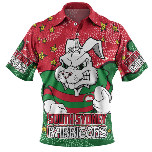 South Sydney Rabbitohs Polo Shirt - Team With Dot And Star Patterns For Tough Fan Polo Shirt