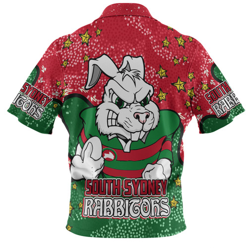 South Sydney Rabbitohs Polo Shirt - Team With Dot And Star Patterns For Tough Fan Polo Shirt South Sydney Rabbitohs Polo Shirt - Team With Dot And Star Patterns For Tough Fan Polo Shirt