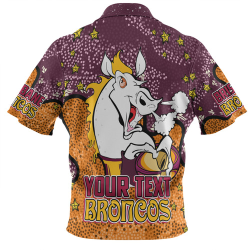 Brisbane Broncos Custom Polo Shirt - Team With Dot And Star Patterns For Tough Fan Polo Shirt Brisbane Broncos Custom Polo Shirt - Team With Dot And Star Patterns For Tough Fan Polo Shirt