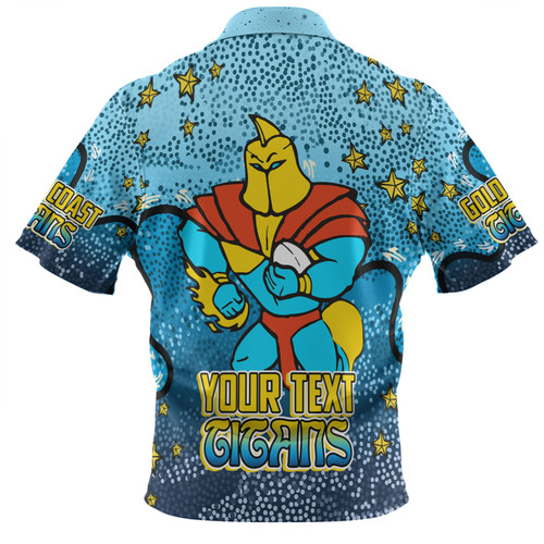 Gold Coast Titans Custom Polo Shirt - Team With Dot And Star Patterns For Tough Fan Polo Shirt Gold Coast Titans Custom Polo Shirt - Team With Dot And Star Patterns For Tough Fan Polo Shirt