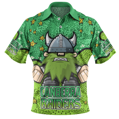 Canberra Raiders Custom Polo Shirt - Team With Dot And Star Patterns For Tough Fan Polo Shirt