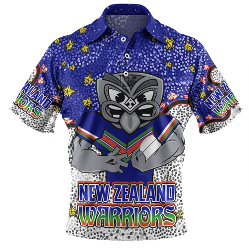 New Zealand Warriors Custom Polo Shirt - Team With Dot And Star Patterns For Tough Fan Polo Shirt