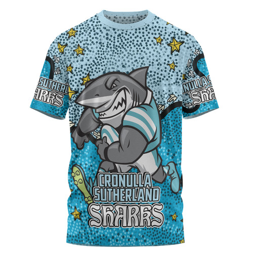 Cronulla-Sutherland Sharks Custom T-shirt - Team With Dot And Star Patterns For Tough Fan T-shirt