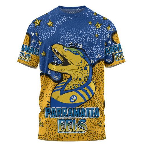 Parramatta Eels Custom T-shirt - Team With Dot And Star Patterns For Tough Fan T-shirt