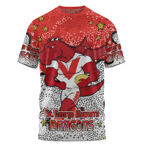 St. George Illawarra Dragons Custom T-shirt - Team With Dot And Star Patterns For Tough Fan T-shirt