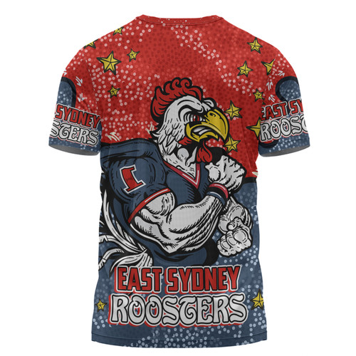 Sydney Roosters Custom T-Shirt - Team With Dot And Star Patterns For Tough Fan T-Shirt