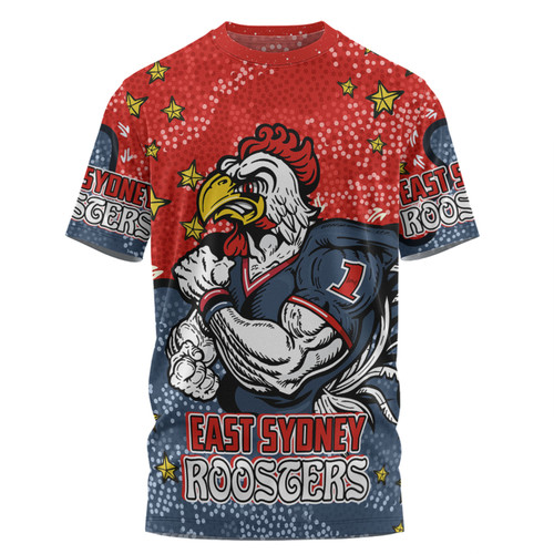 Sydney Roosters Custom T-Shirt - Team With Dot And Star Patterns For Tough Fan T-Shirt