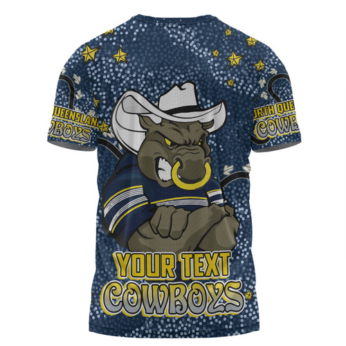 North Queensland Cowboys Custom T-shirt - Team With Dot And Star Patterns For Tough Fan T-shirt North Queensland Cowboys Custom T-shirt - Team With Dot And Star Patterns For Tough Fan T-shirt