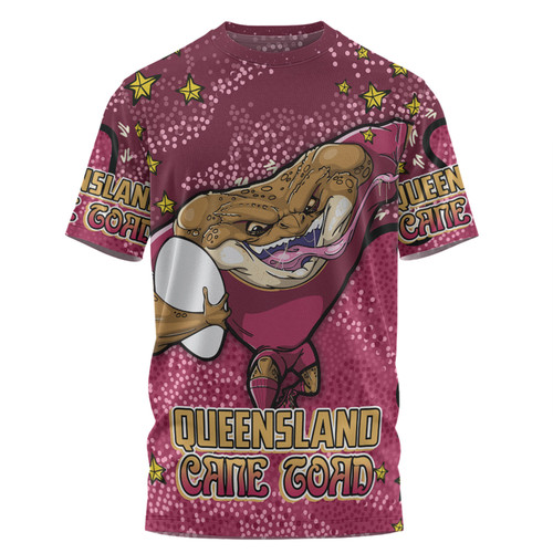 Queensland Cane Toads Custom T-shirt - Team With Dot And Star Patterns For Tough Fan T-shirt