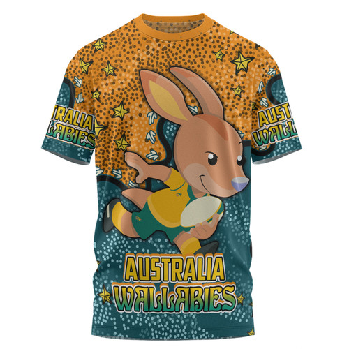 Australia Wallabies Custom T-shirt - Team With Dot And Star Patterns For Tough Fan T-shirt