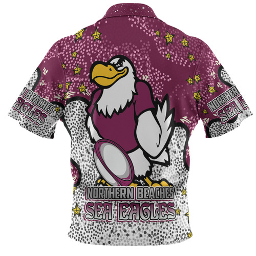 Manly Warringah Sea Eagles Hawaiian Shirt - Team With Dot And Star Patterns For Tough Fan Hawaiian Shirt Manly Warringah Sea Eagles Hawaiian Shirt - Team With Dot And Star Patterns For Tough Fan Hawaiian Shirt