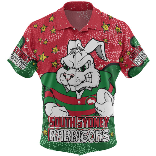 South Sydney Rabbitohs Hawaiian Shirt - Team With Dot And Star Patterns For Tough Fan Hawaiian Shirt