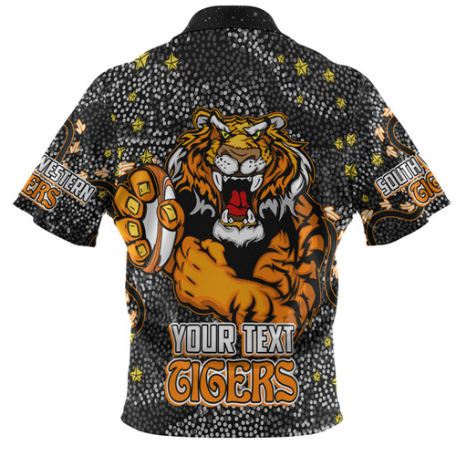 Wests Tigers Custom Hawaiian Shirt - Team With Dot And Star Patterns For Tough Fan Hawaiian Shirt Wests Tigers Custom Hawaiian Shirt - Team With Dot And Star Patterns For Tough Fan Hawaiian Shirt