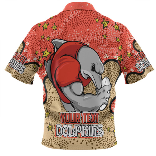 Redcliffe Dolphins Custom Hawaiian Shirt - Team With Dot And Star Patterns For Tough Fan Hawaiian Shirt Redcliffe Dolphins Custom Hawaiian Shirt - Team With Dot And Star Patterns For Tough Fan Hawaiian Shirt