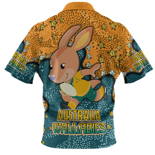Australia Wallabies Custom Hawaiian Shirt - Team With Dot And Star Patterns For Tough Fan Hawaiian Shirt Australia Wallabies Custom Hawaiian Shirt - Team With Dot And Star Patterns For Tough Fan Hawaiian Shirt