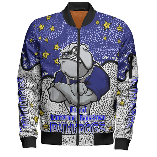Canterbury-Bankstown Bulldogs Custom Bomber Jacket - Team With Dot And Star Patterns For Tough Fan Bomber Jacket