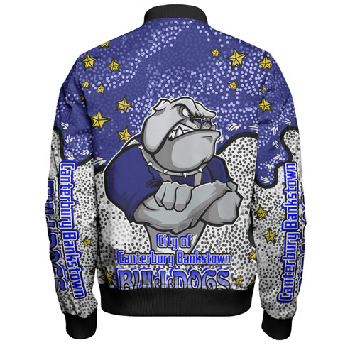 Canterbury-Bankstown Bulldogs Custom Bomber Jacket - Team With Dot And Star Patterns For Tough Fan Bomber Jacket Canterbury-Bankstown Bulldogs Custom Bomber Jacket - Team With Dot And Star Patterns For Tough Fan Bomber Jacket