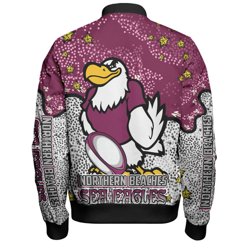 Manly Warringah Sea Eagles Bomber Jacket - Team With Dot And Star Patterns For Tough Fan Bomber Jacket