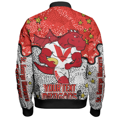 St. George Illawarra Dragons Custom Bomber Jacket - Team With Dot And Star Patterns For Tough Fan Bomber Jacket St. George Illawarra Dragons Custom Bomber Jacket - Team With Dot And Star Patterns For Tough Fan Bomber Jacket