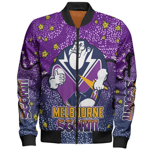 Melbourne Storm Custom Bomber Jacket - Team With Dot And Star Patterns For Tough Fan Bomber Jacket