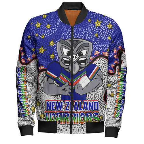 New Zealand Warriors Custom Bomber Jacket - Team With Dot And Star Patterns For Tough Fan Bomber Jacket