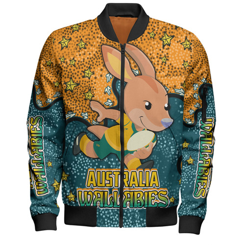 Australia Wallabies Custom Bomber Jacket - Team With Dot And Star Patterns For Tough Fan Bomber Jacket
