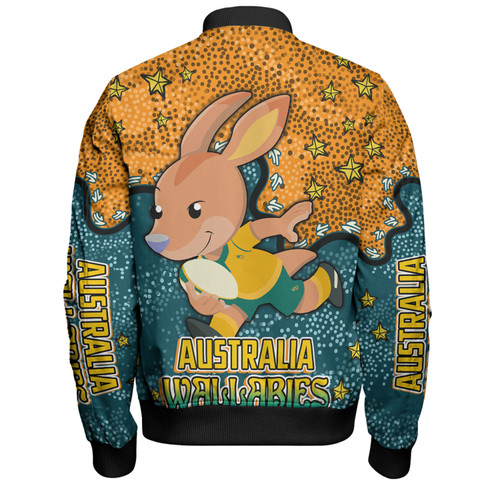 Australia Wallabies Custom Bomber Jacket - Team With Dot And Star Patterns For Tough Fan Bomber Jacket Australia Wallabies Custom Bomber Jacket - Team With Dot And Star Patterns For Tough Fan Bomber Jacket