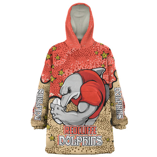 Redcliffe Dolphins Custom Snug Hoodie - Team With Dot And Star Patterns For Tough Fan Snug Hoodie