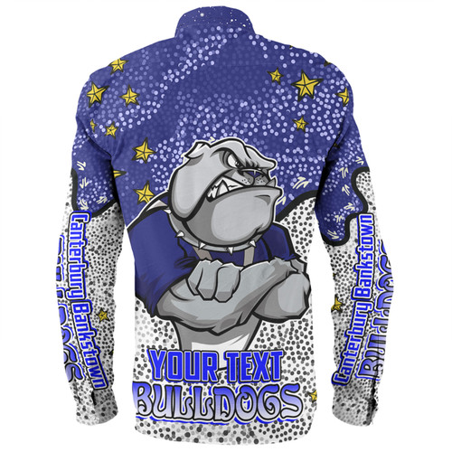 Canterbury-Bankstown Bulldogs Custom Long Sleeve Shirt - Team With Dot And Star Patterns For Tough Fan Long Sleeve Shirt Canterbury-Bankstown Bulldogs Custom Long Sleeve Shirt - Team With Dot And Star Patterns For Tough Fan Long Sleeve Shirt