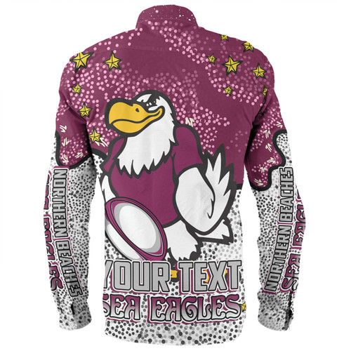 Manly Warringah Sea Eagles Long Sleeve Shirt - Team With Dot And Star Patterns For Tough Fan Long Sleeve Shirt Manly Warringah Sea Eagles Long Sleeve Shirt - Team With Dot And Star Patterns For Tough Fan Long Sleeve Shirt