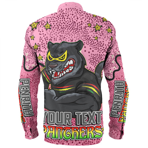 Penrith Panthers Custom Long Sleeve Shirt - Team With Dot And Star Patterns For Tough Fan Long Sleeve Shirt Penrith Panthers Custom Long Sleeve Shirt - Team With Dot And Star Patterns For Tough Fan Long Sleeve Shirt