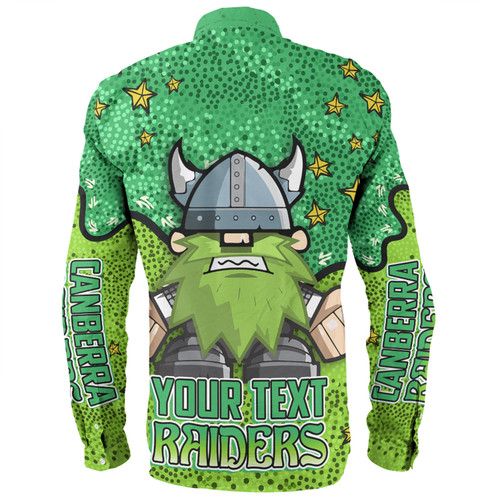 Canberra Raiders Custom Long Sleeve Shirt - Team With Dot And Star Patterns For Tough Fan Long Sleeve Shirt Canberra Raiders Custom Long Sleeve Shirt - Team With Dot And Star Patterns For Tough Fan Long Sleeve Shirt