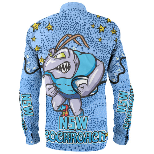 New South Wales Cockroaches Custom Long Sleeve Shirt - Team With Dot And Star Patterns For Tough Fan Long Sleeve Shirt New South Wales Cockroaches Custom Long Sleeve Shirt - Team With Dot And Star Patterns For Tough Fan Long Sleeve Shirt
