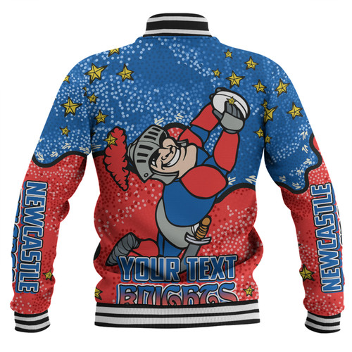 Newcastle Knights Custom Baseball Jacket - Team With Dot And Star Patterns For Tough Fan Baseball Jacket Newcastle Knights Custom Baseball Jacket - Team With Dot And Star Patterns For Tough Fan Baseball Jacket