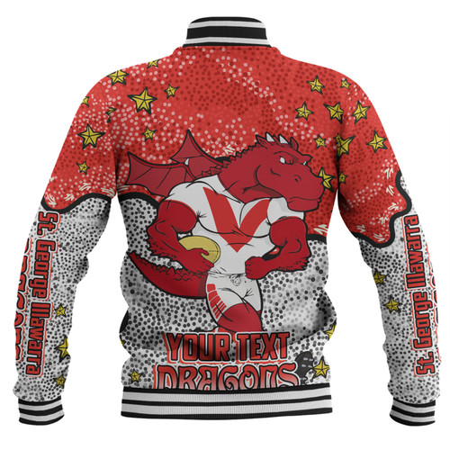 St. George Illawarra Dragons Custom Baseball Jacket - Team With Dot And Star Patterns For Tough Fan Baseball Jacket St. George Illawarra Dragons Custom Baseball Jacket - Team With Dot And Star Patterns For Tough Fan Baseball Jacket