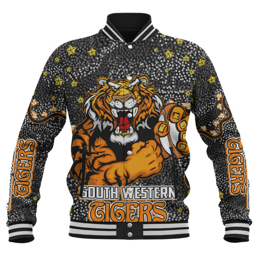 Wests Tigers Custom Baseball Jacket - Team With Dot And Star Patterns For Tough Fan Baseball Jacket