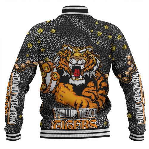 Wests Tigers Custom Baseball Jacket - Team With Dot And Star Patterns For Tough Fan Baseball Jacket Wests Tigers Custom Baseball Jacket - Team With Dot And Star Patterns For Tough Fan Baseball Jacket