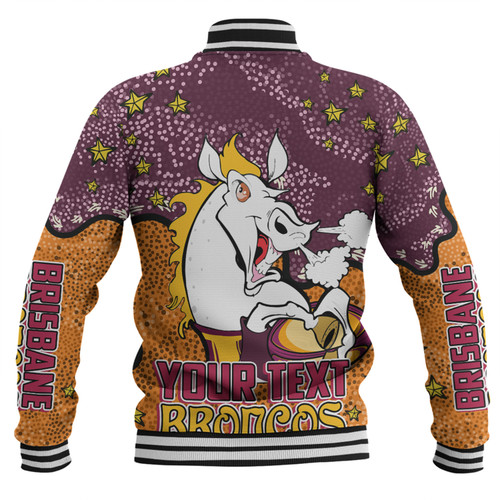 Brisbane Broncos Custom Baseball Jacket - Team With Dot And Star Patterns For Tough Fan Baseball Jacket Brisbane Broncos Custom Baseball Jacket - Team With Dot And Star Patterns For Tough Fan Baseball Jacket