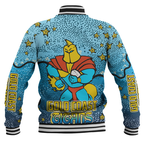 Gold Coast Titans Custom Baseball Jacket - Team With Dot And Star Patterns For Tough Fan Baseball Jacket