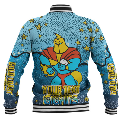 Gold Coast Titans Custom Baseball Jacket - Team With Dot And Star Patterns For Tough Fan Baseball Jacket