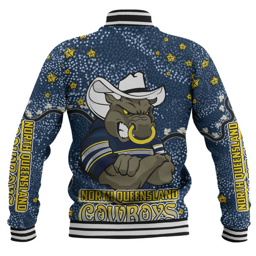 North Queensland Cowboys Custom Baseball Jacket - Team With Dot And Star Patterns For Tough Fan Baseball Jacket North Queensland Cowboys Custom Baseball Jacket - Team With Dot And Star Patterns For Tough Fan Baseball Jacket