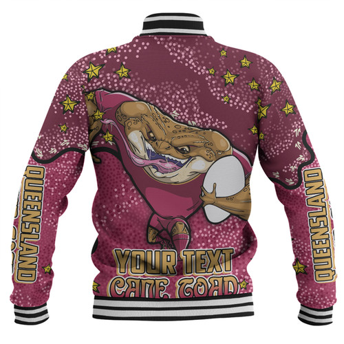 Queensland Cane Toads Custom Baseball Jacket - Team With Dot And Star Patterns For Tough Fan Baseball Jacket Queensland Cane Toads Custom Baseball Jacket - Team With Dot And Star Patterns For Tough Fan Baseball Jacket