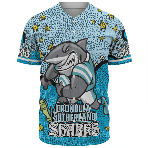 Cronulla-Sutherland Sharks Custom Baseball Shirt - Team With Dot And Star Patterns For Tough Fan Baseball Shirt