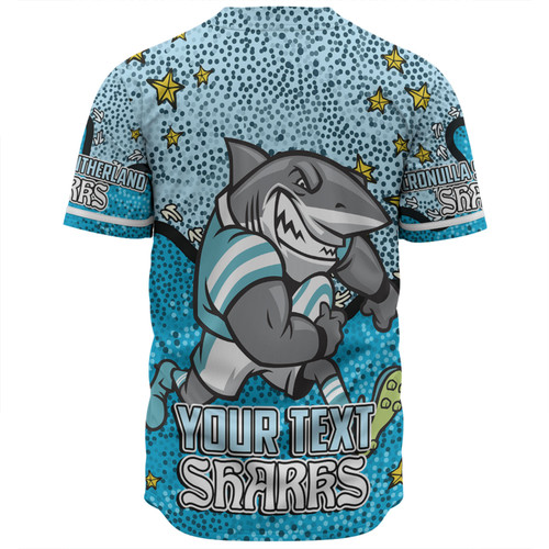 Cronulla-Sutherland Sharks Custom Baseball Shirt - Team With Dot And Star Patterns For Tough Fan Baseball Shirt Cronulla-Sutherland Sharks Custom Baseball Shirt - Team With Dot And Star Patterns For Tough Fan Baseball Shirt