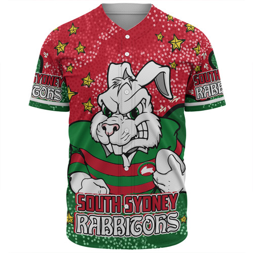 South Sydney Rabbitohs Baseball Shirt - Team With Dot And Star Patterns For Tough Fan Baseball Shirt