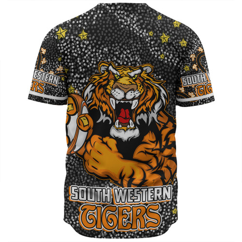 Wests Tigers Custom Baseball Shirt - Team With Dot And Star Patterns For Tough Fan Baseball Shirt Wests Tigers Custom Baseball Shirt - Team With Dot And Star Patterns For Tough Fan Baseball Shirt