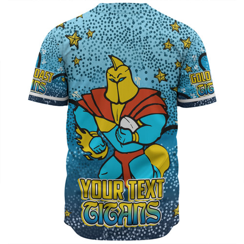 Gold Coast Titans Custom Baseball Shirt - Team With Dot And Star Patterns For Tough Fan Baseball Shirt Gold Coast Titans Custom Baseball Shirt - Team With Dot And Star Patterns For Tough Fan Baseball Shirt
